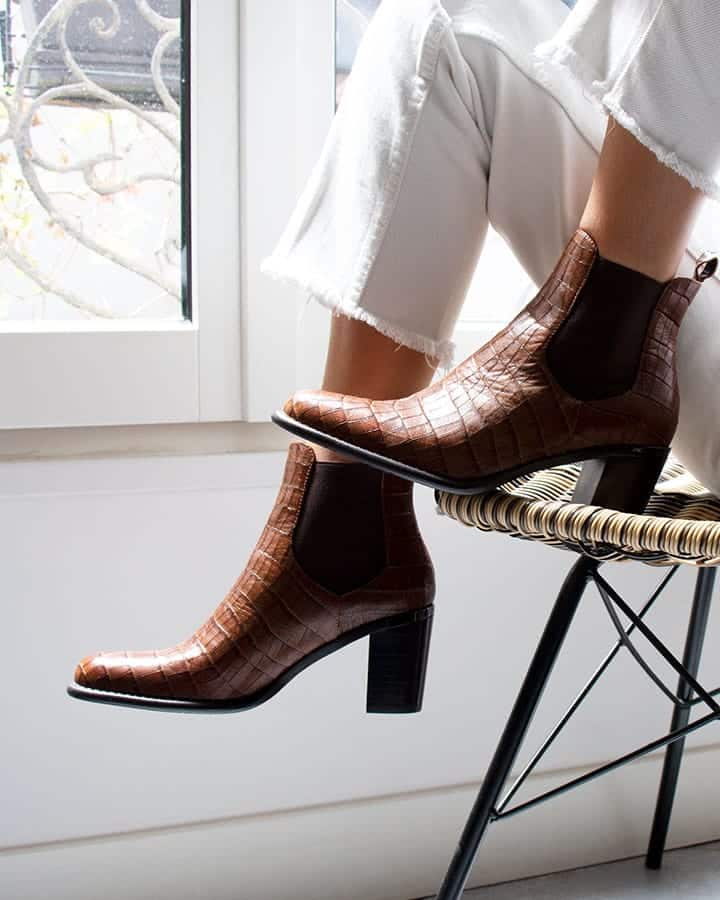bottines imitation croco