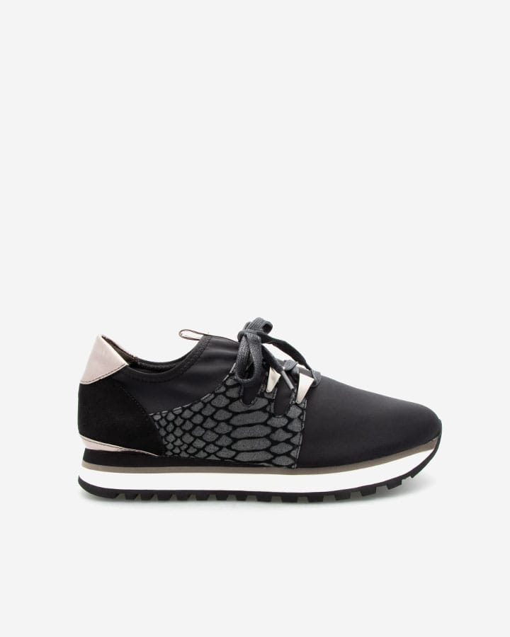 Xiao Basket Sport Chic en Lycra Noir Adige Chaussures