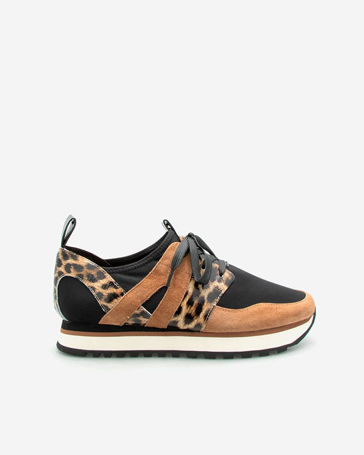 basket femme noir leopard