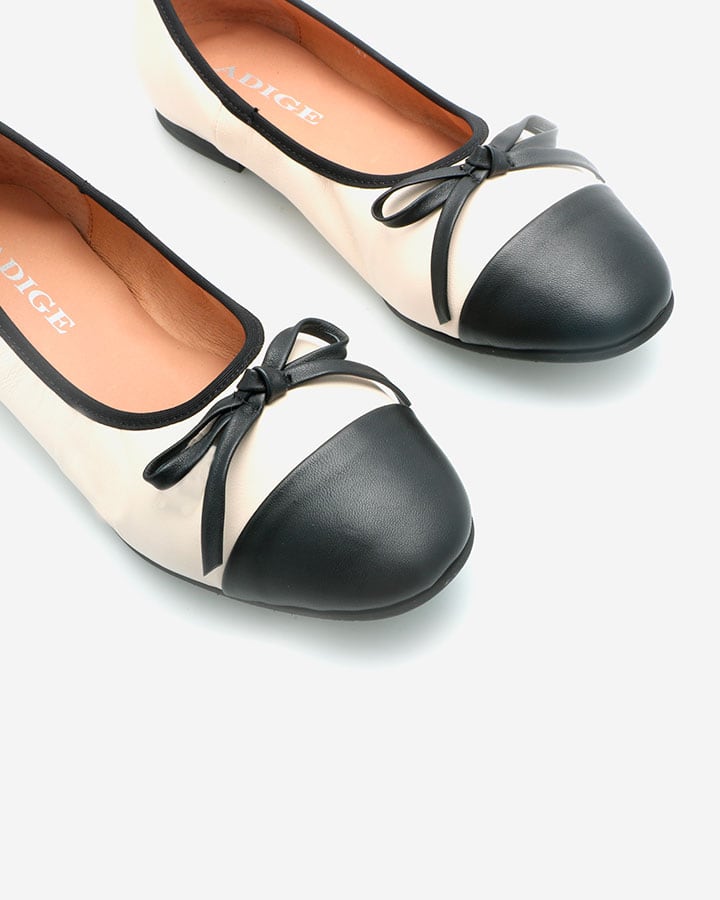 Daphnee Ballerine Chic Bicolore Noir et Beige Adige Chaussures