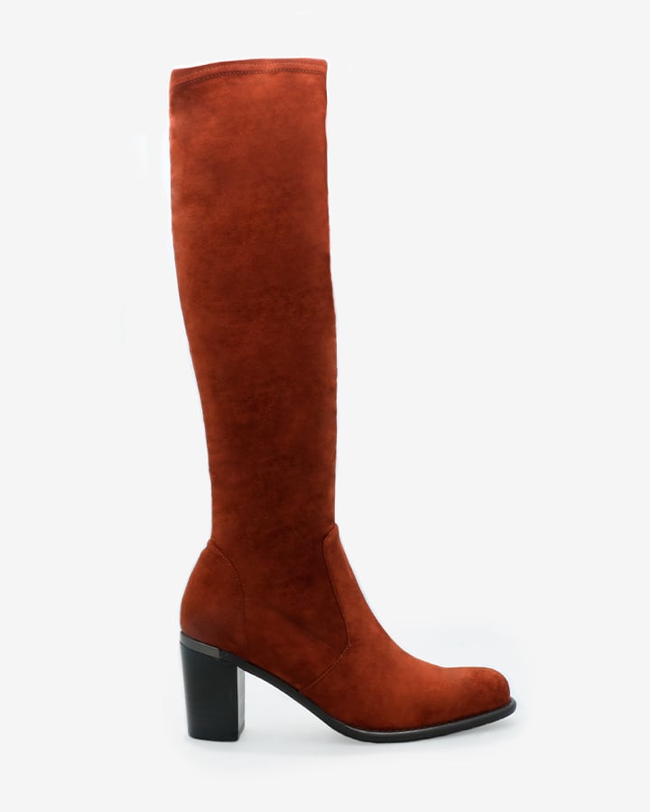 bottes stretch femme rouge