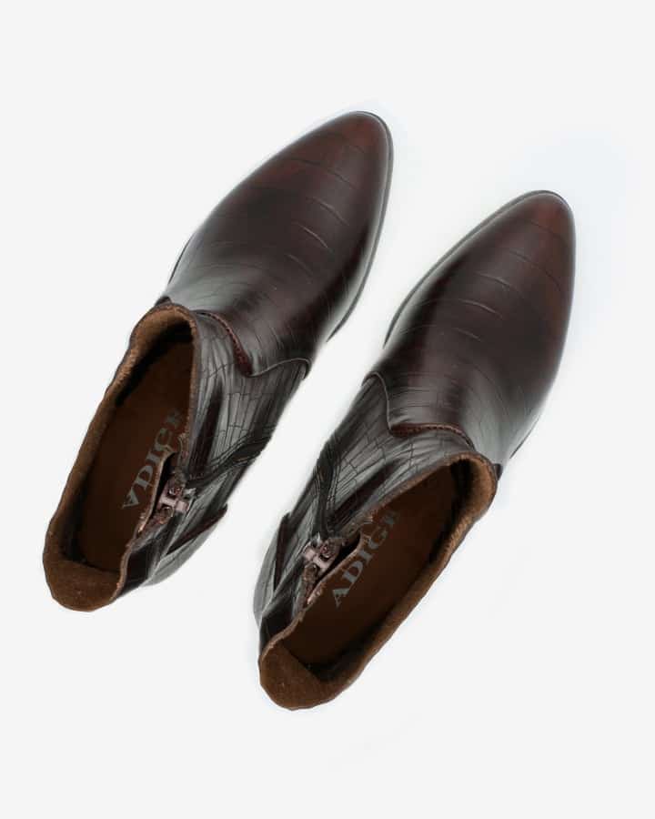 Bottines effet croco 2025 marron