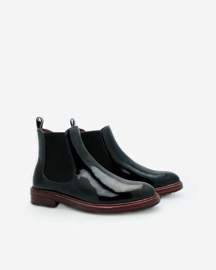 chelsea boots vernis noir