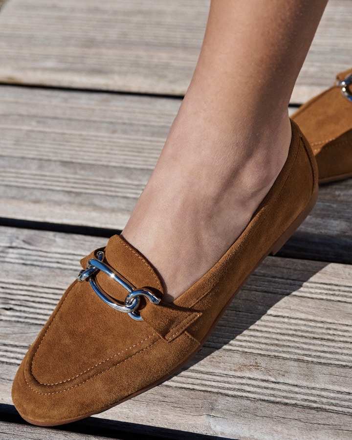 Mocassin chic velours camel Lorel