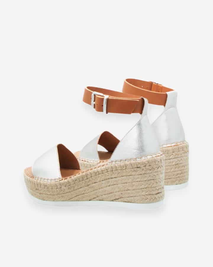 Espadrille sales compensée argentée