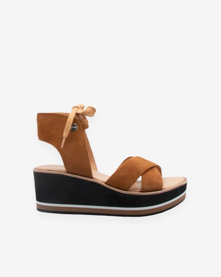 Chaussure compensée camel femme outlet