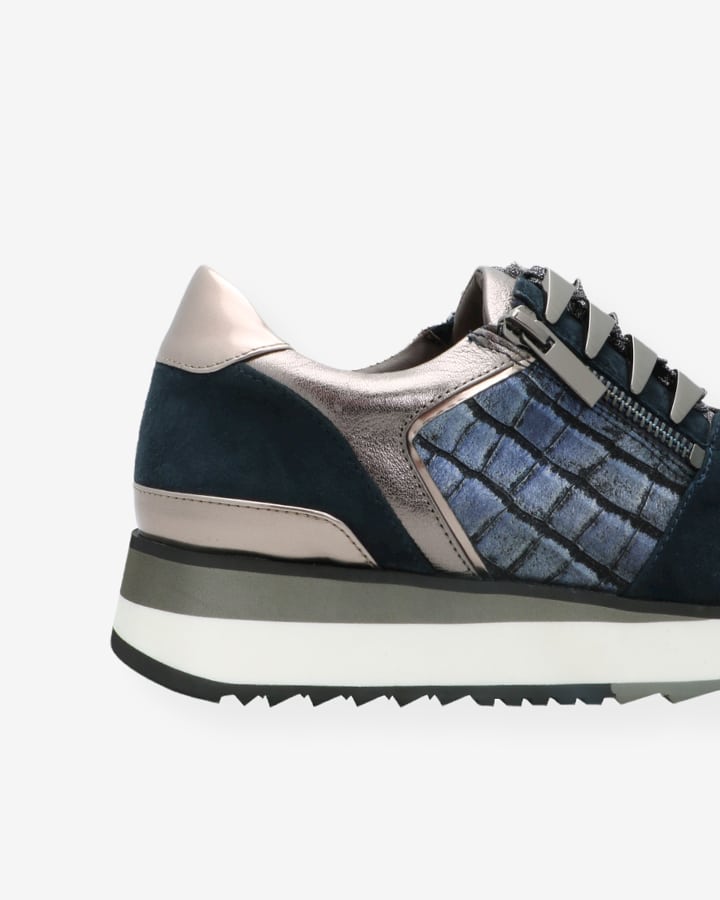 Basket Chic Cuir Bleu Femme Xant Adige Chaussures