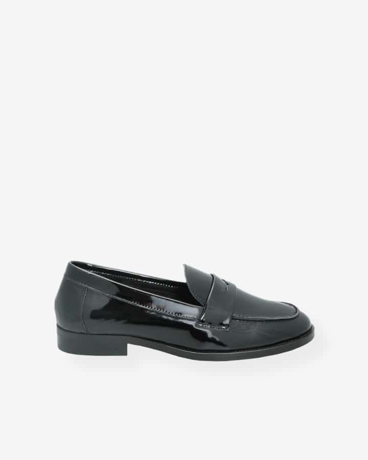 mocassins vernis noir femme