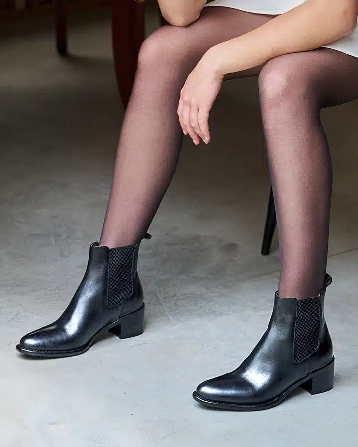boots chelsea cuir noir