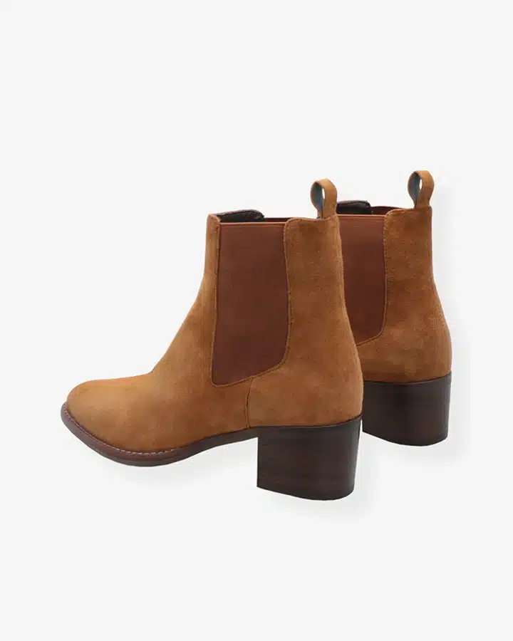 boots cuir marron femme