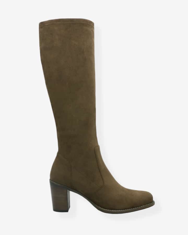 bottes stretch femme kaki