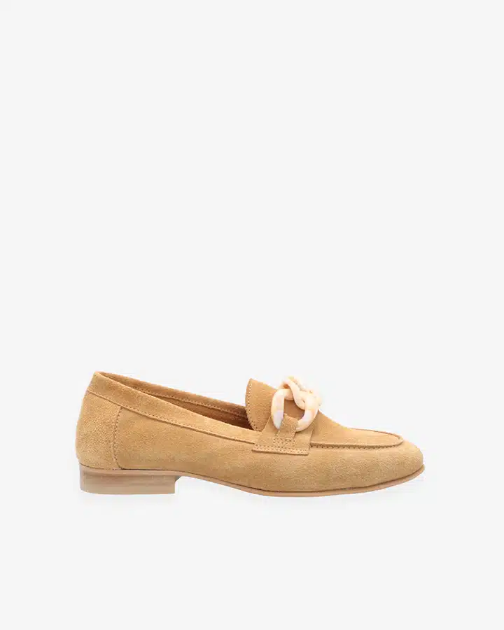 Mocassin velours camel chic Femme