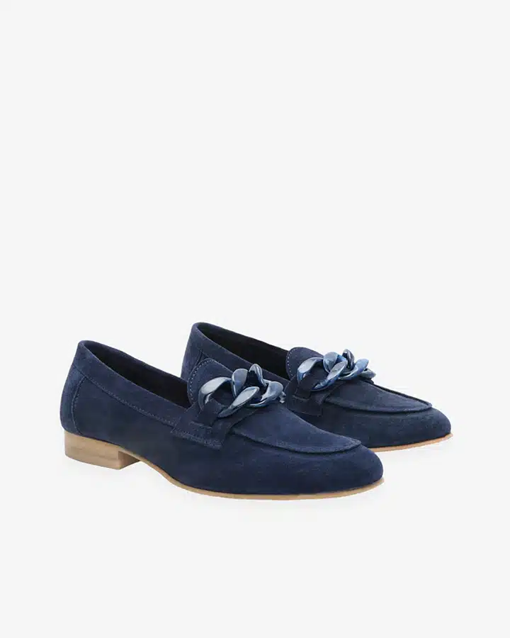 Mocassin velours marine chic Femme
