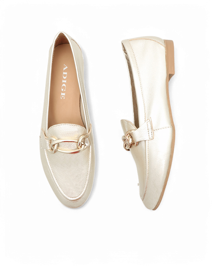 mocassin cuir doré laurel adige