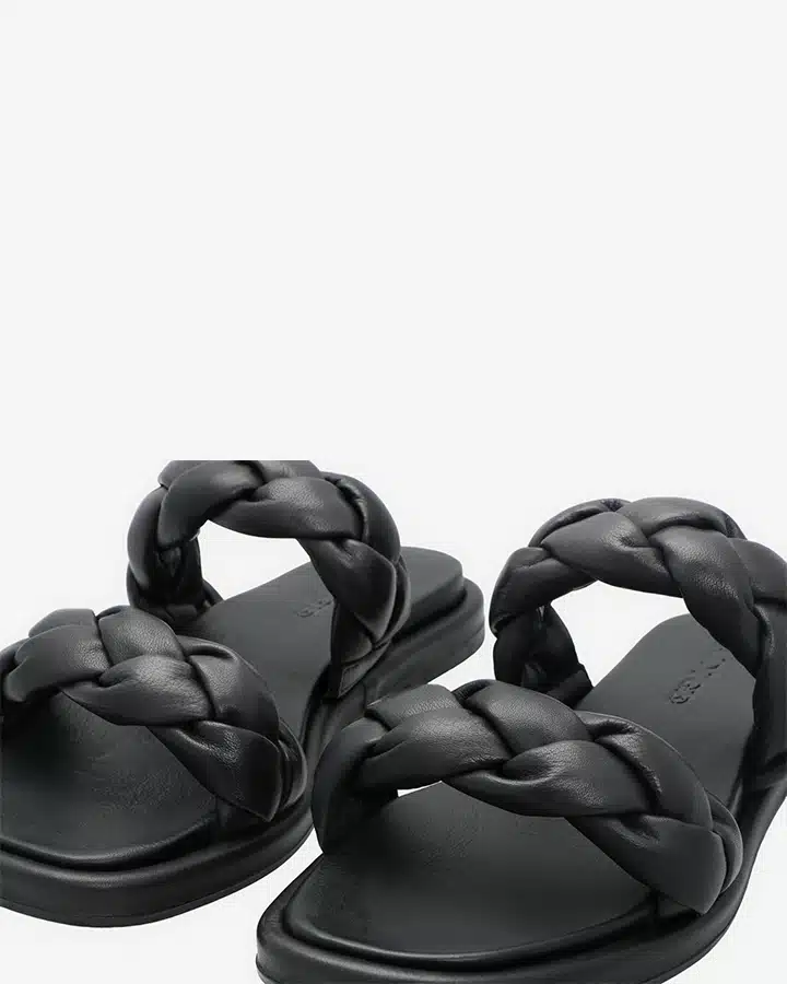 Sandale tressée noir femmee baha