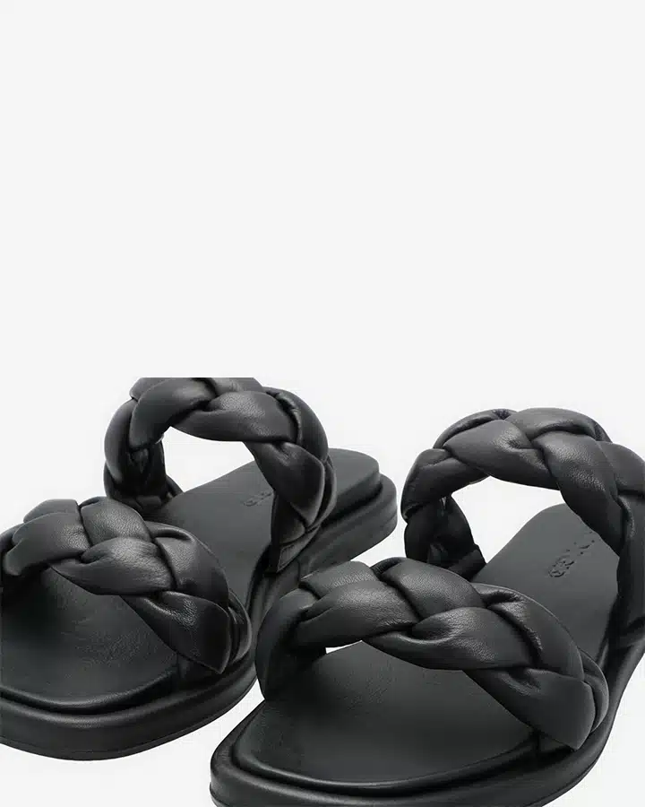 Sandale tressee noir femme Baha Adige Chaussures