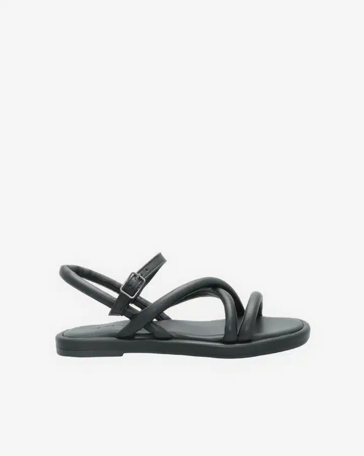 Sandale cuir noir femme