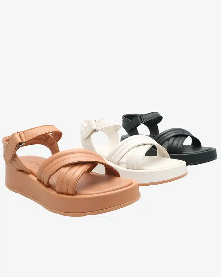 Les sandales blanches compensées Baya femme
