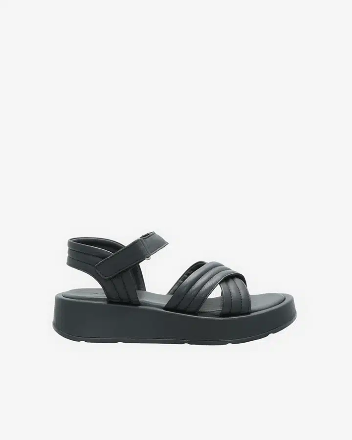 Les sandales noires compensées Baya femme