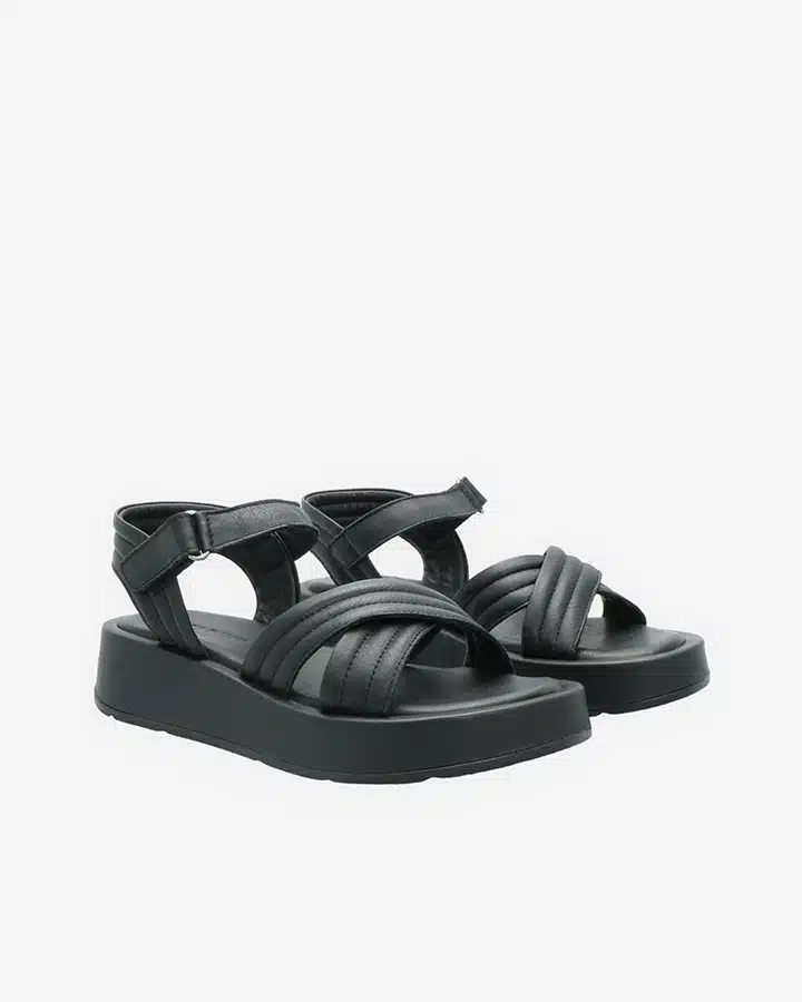 Les sandales noires compensées Baya femme