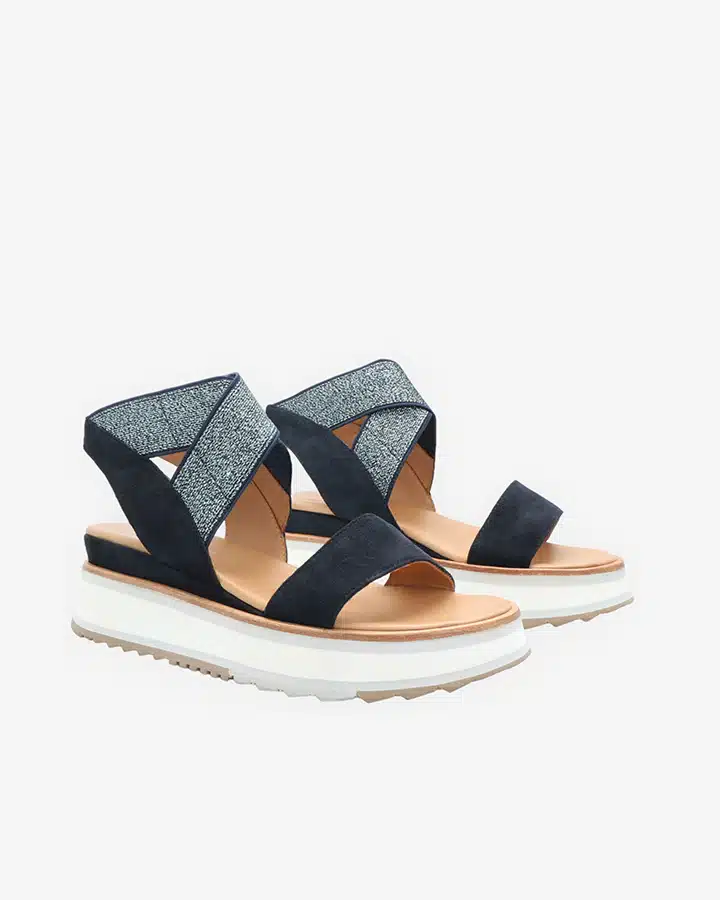 Chaussures compensées bleu marine sale