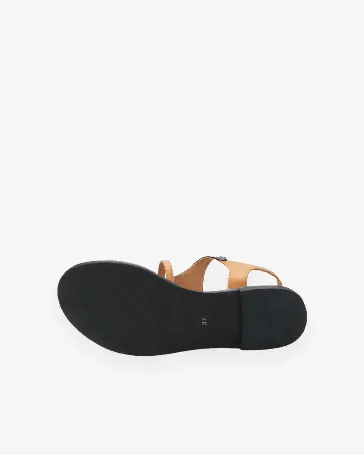 Sandale Plate Vernis Noir Femme
