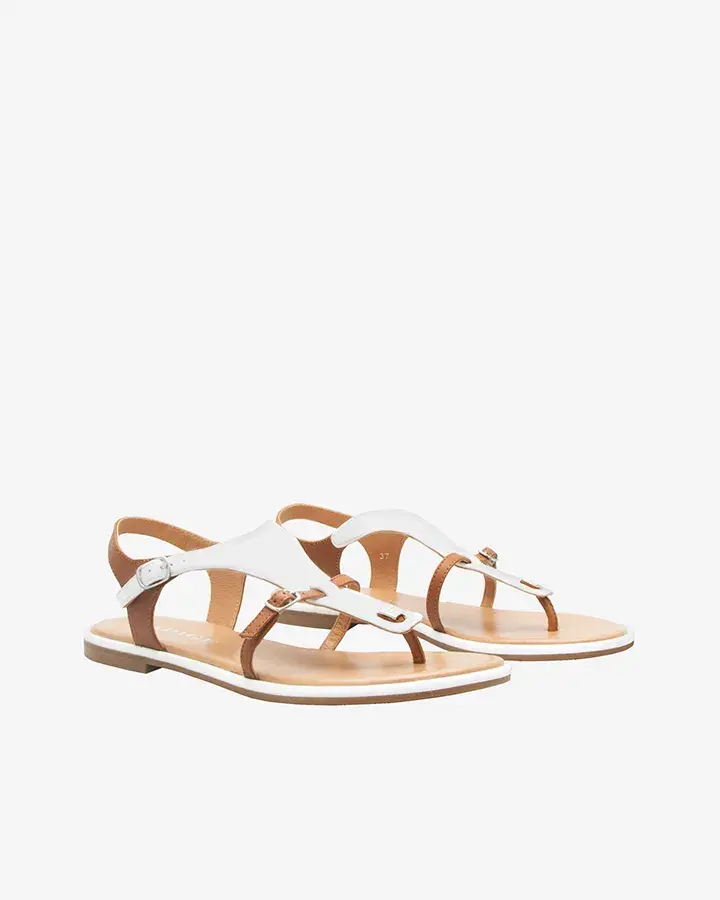 Sandale Plate Vernis Blanc Femme