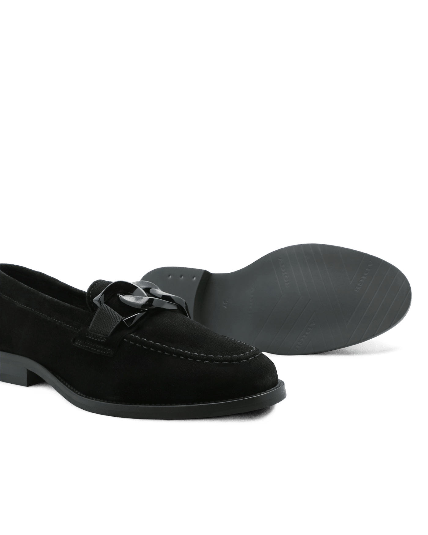 Mocassin Femme Compensé Daim - Noir