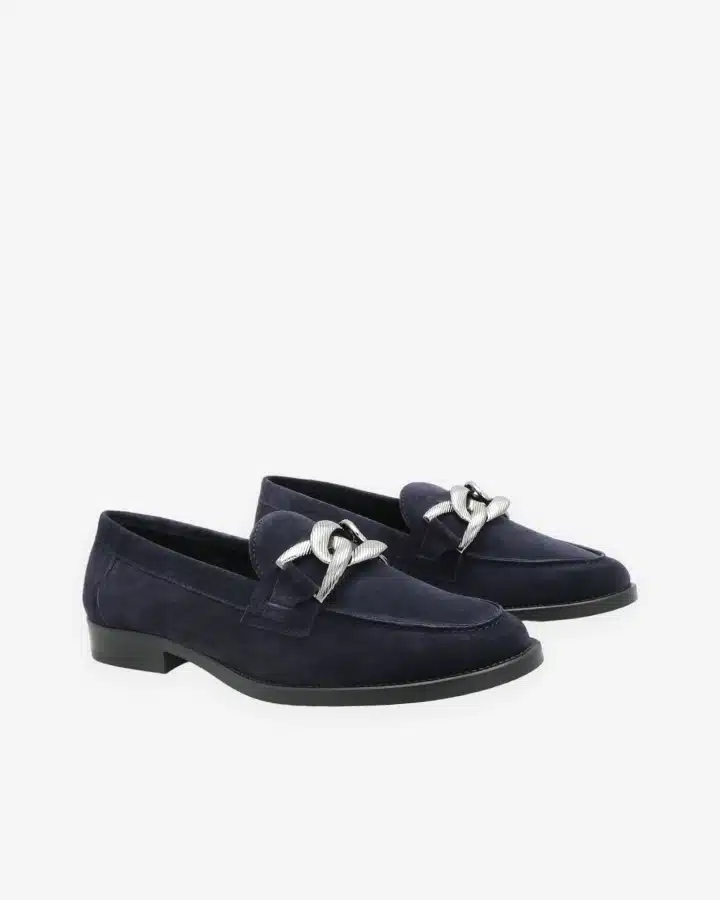 Mocassin Daim Bleu Marine Elvis