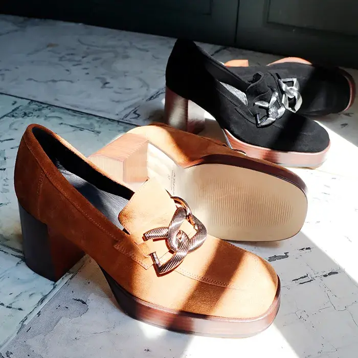 Mocassins à talons carrés paco femme