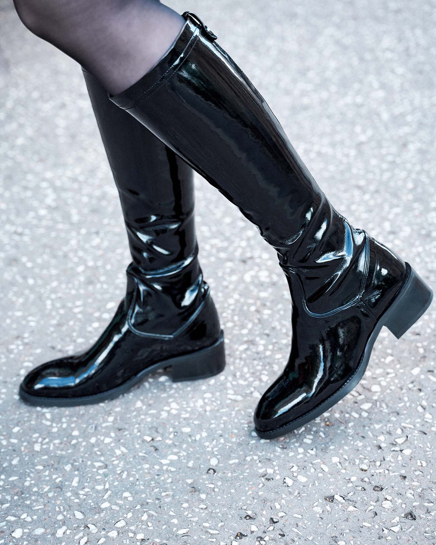 Bottes vernies noires Real Adige Chaussures