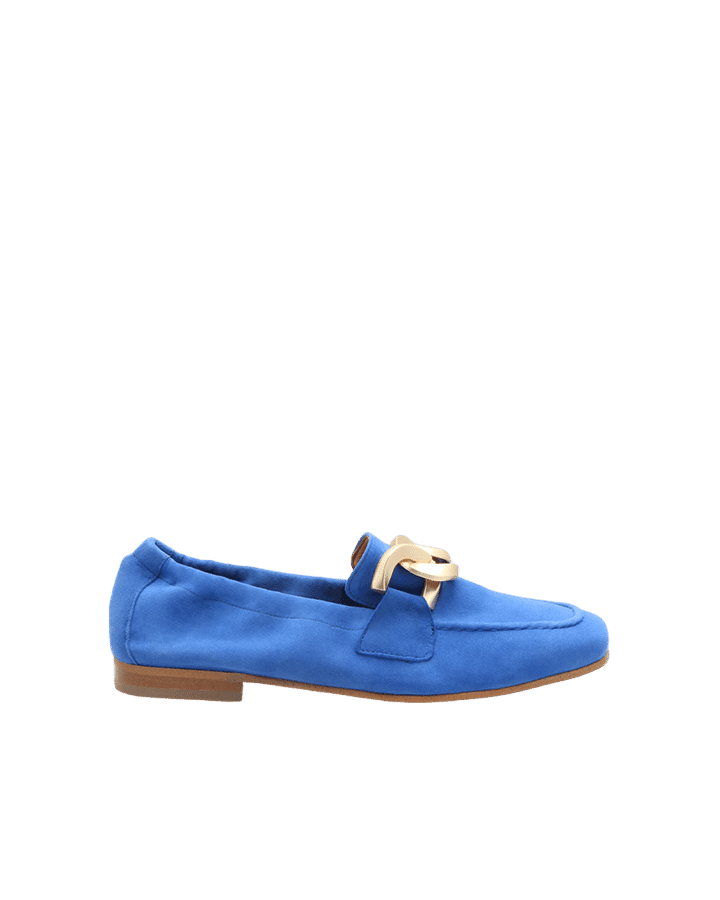 adige mocassin en daim bleu