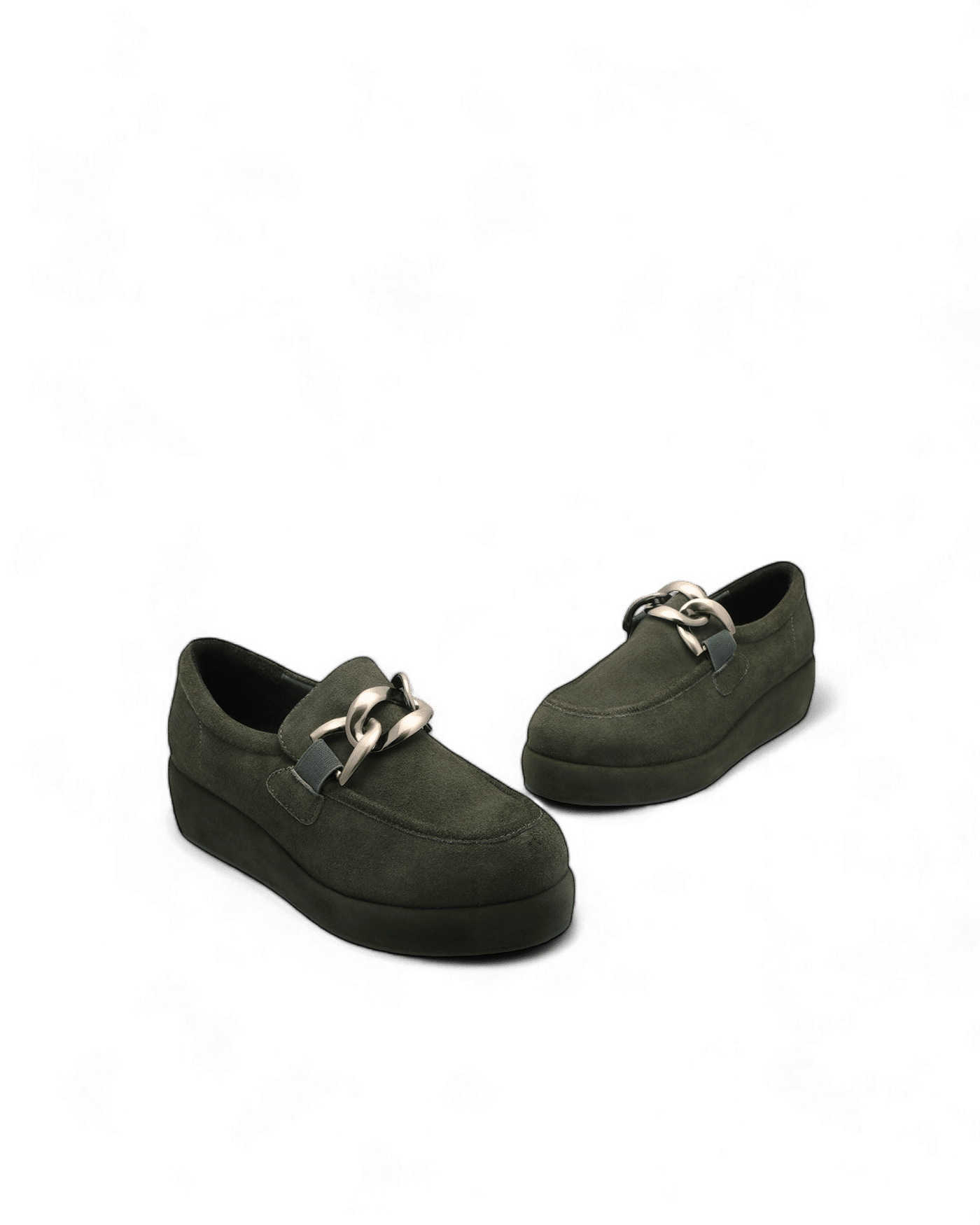 mocassin plateforme femme vert pin neuf
