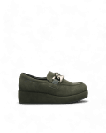 mocassin plateforme femme vert pin neuf