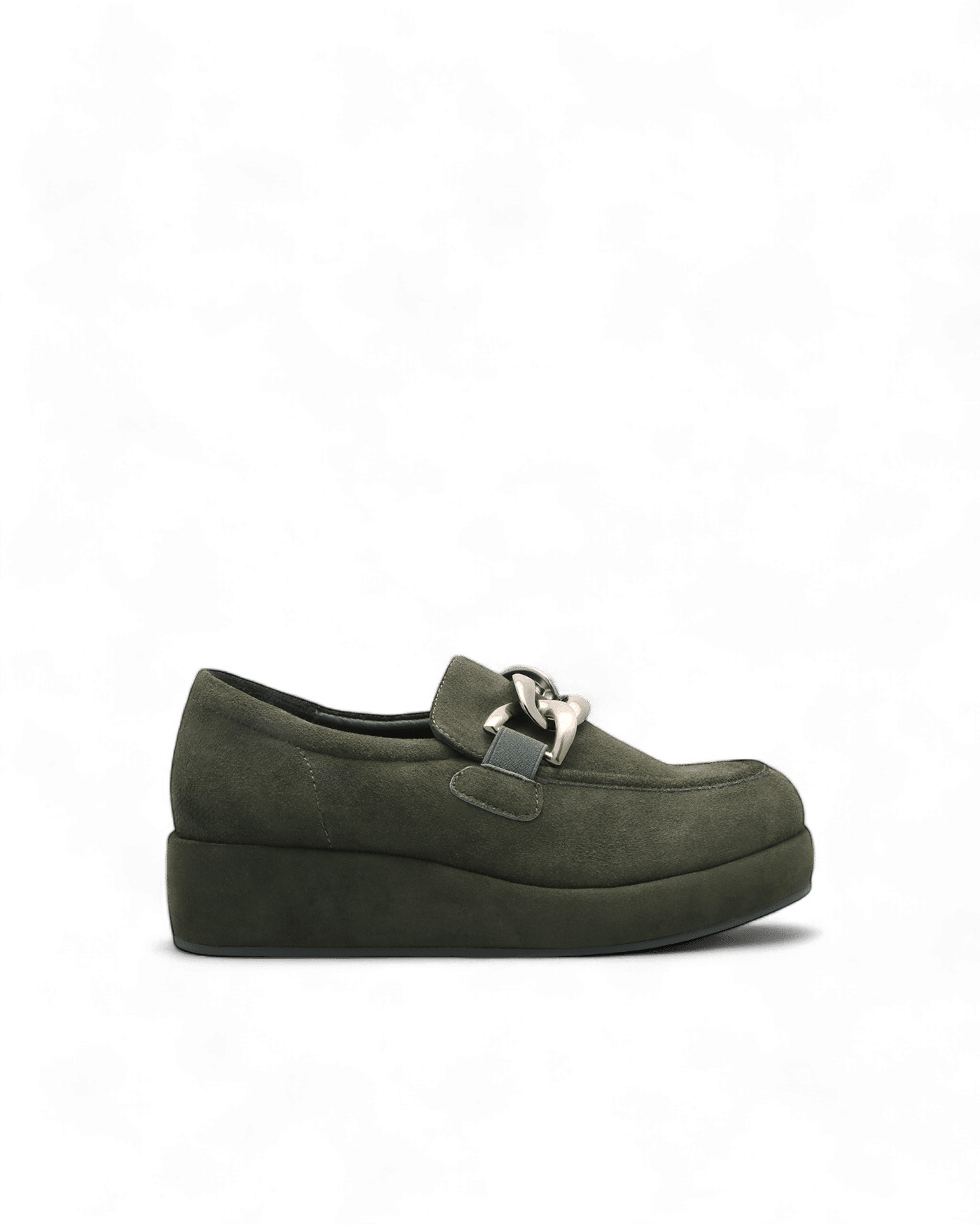 mocassin plateforme femme vert pin neuf