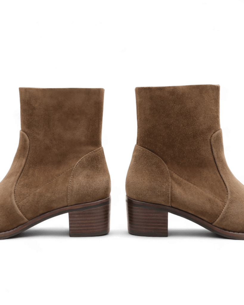 Bottines en daim marron
