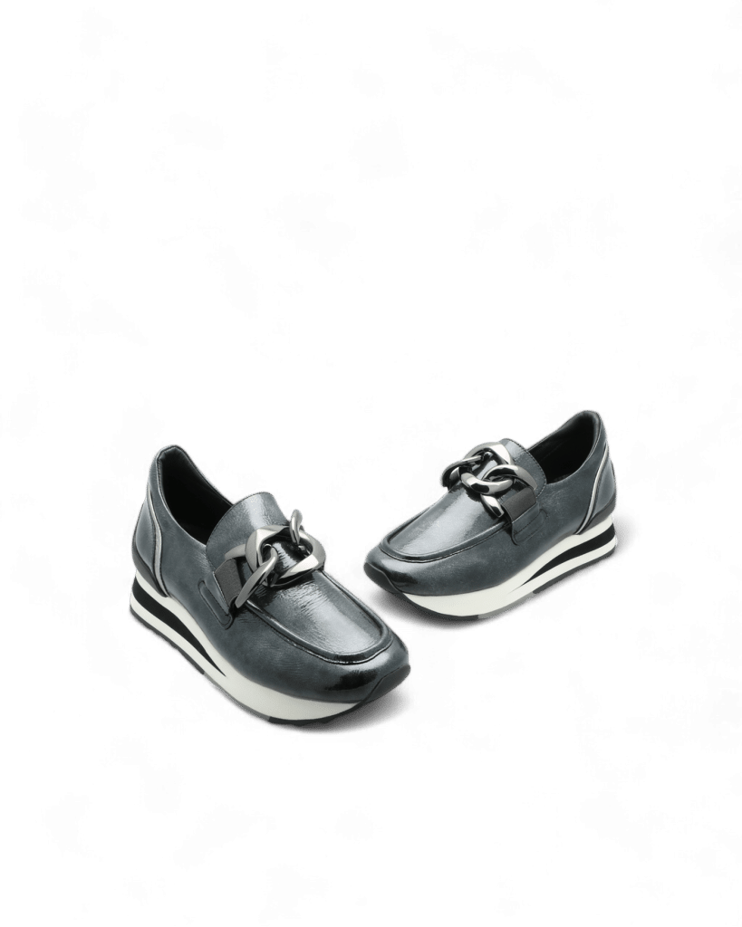 Basket vernie femme grise Xales adige