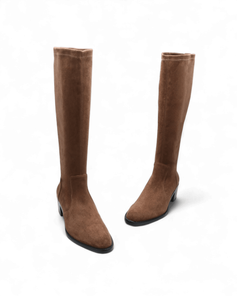 Bottes femme stretch marron