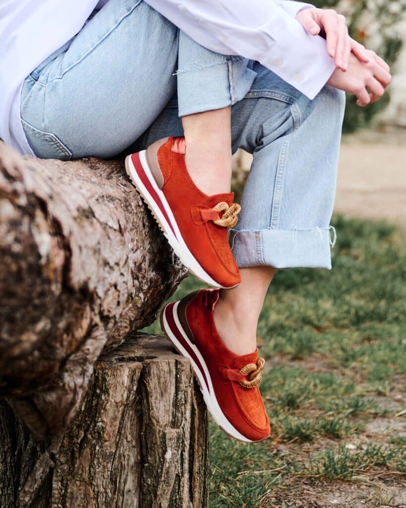 basket femme velours orange xena