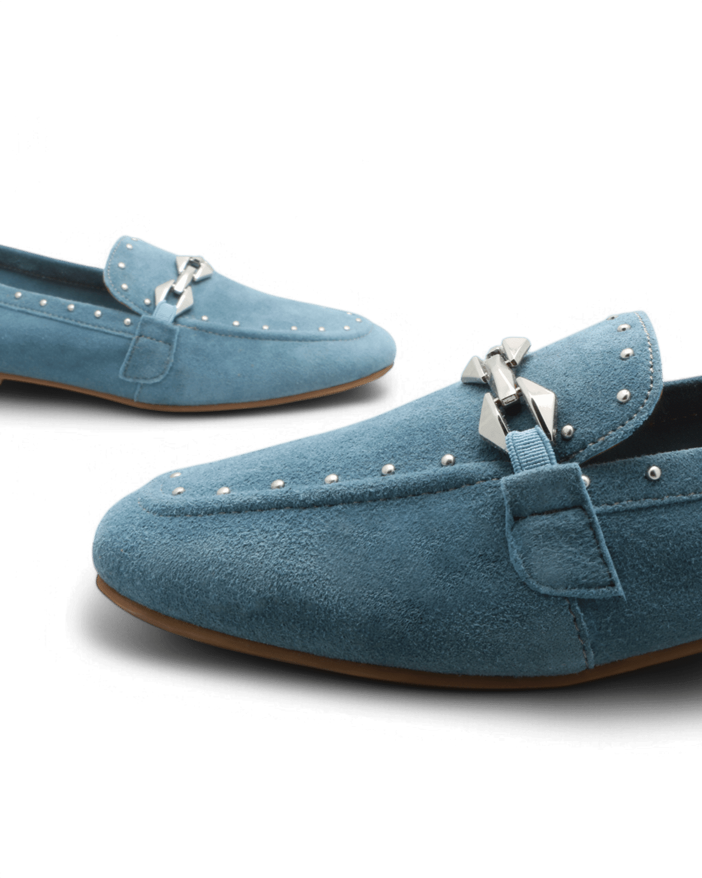 Mocassin en daim femme bleu Kama