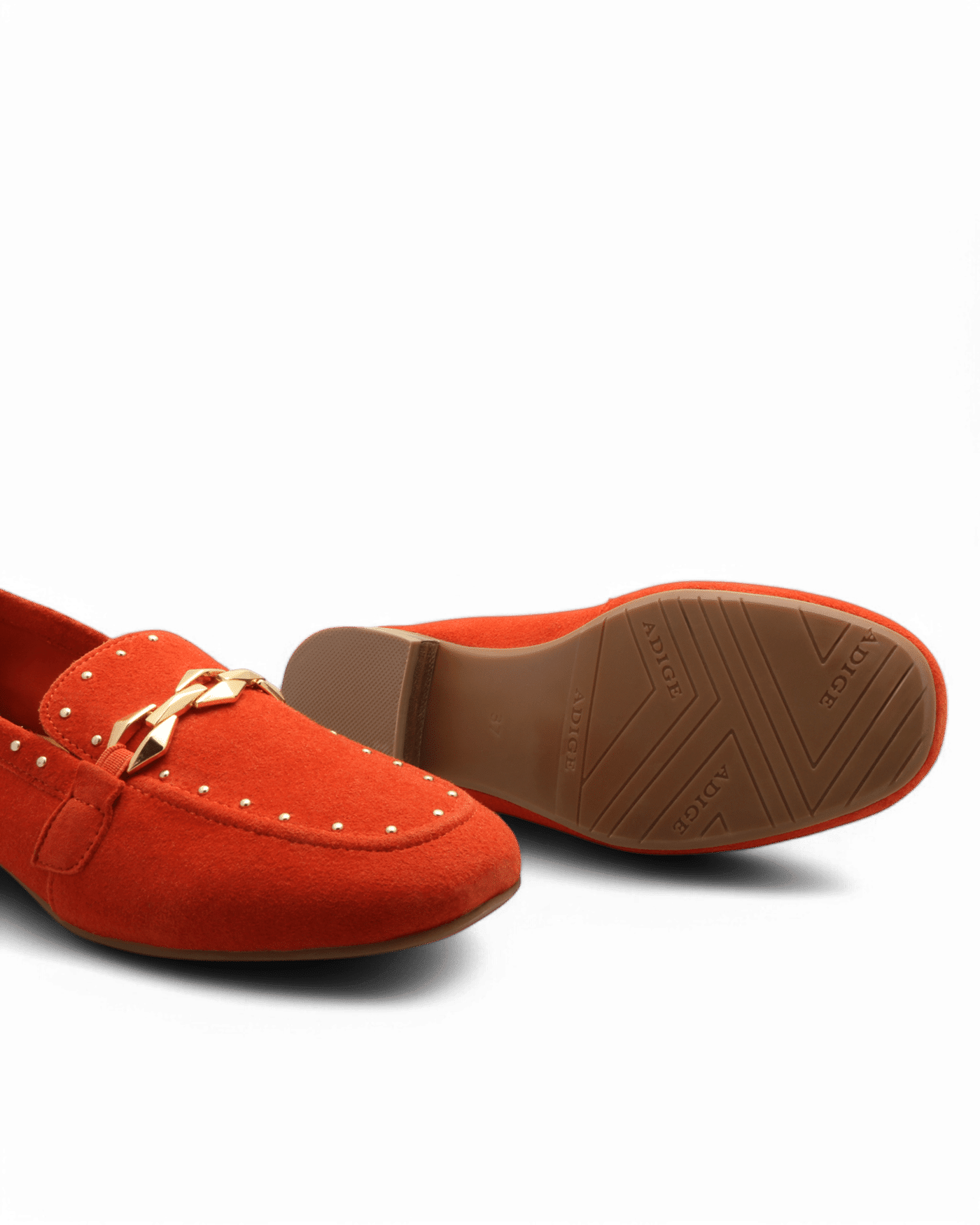 Mocassin en daim femme orange Kama adige