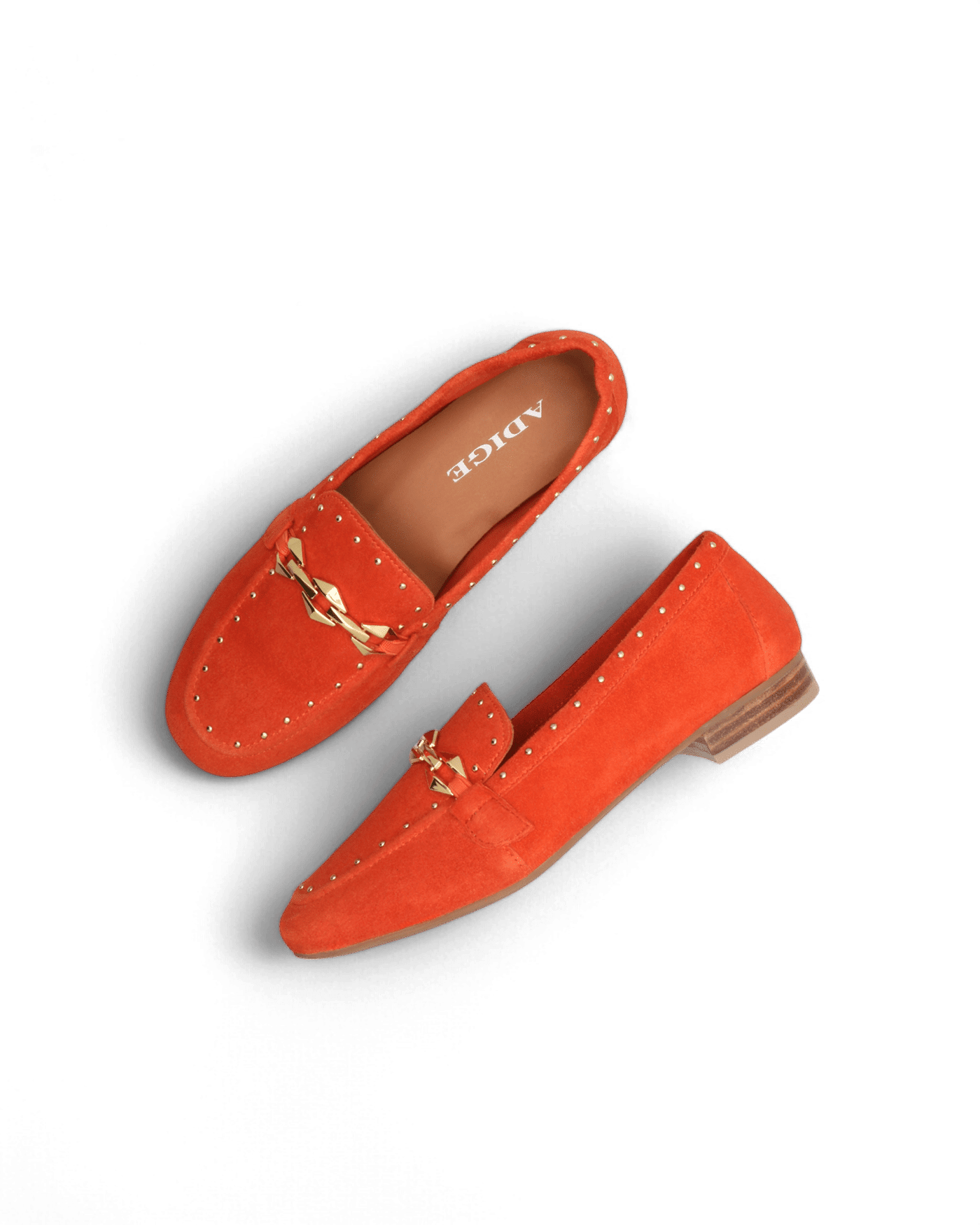 Mocassin en daim femme orange Kama adige