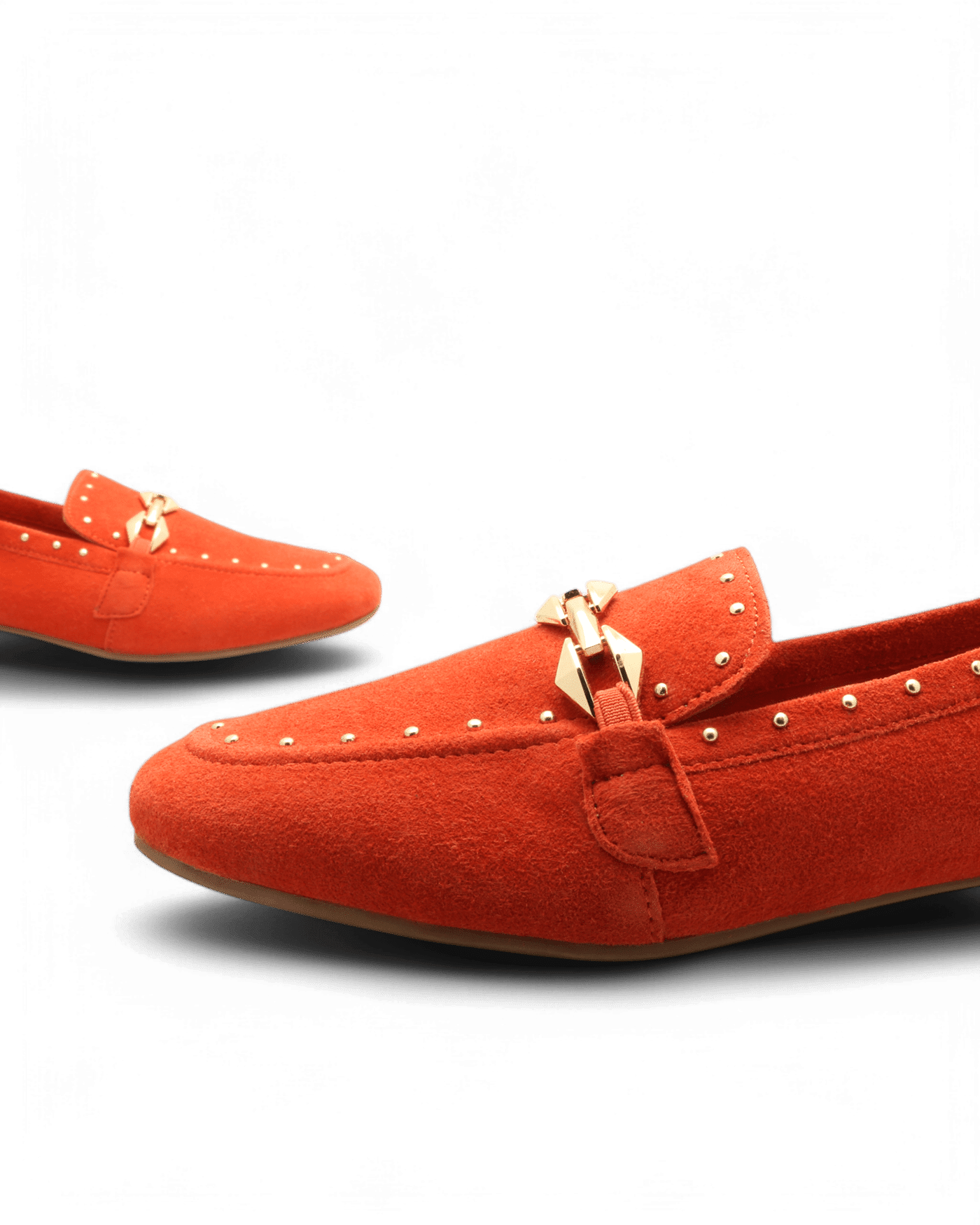 Mocassin en daim femme orange Kama adige