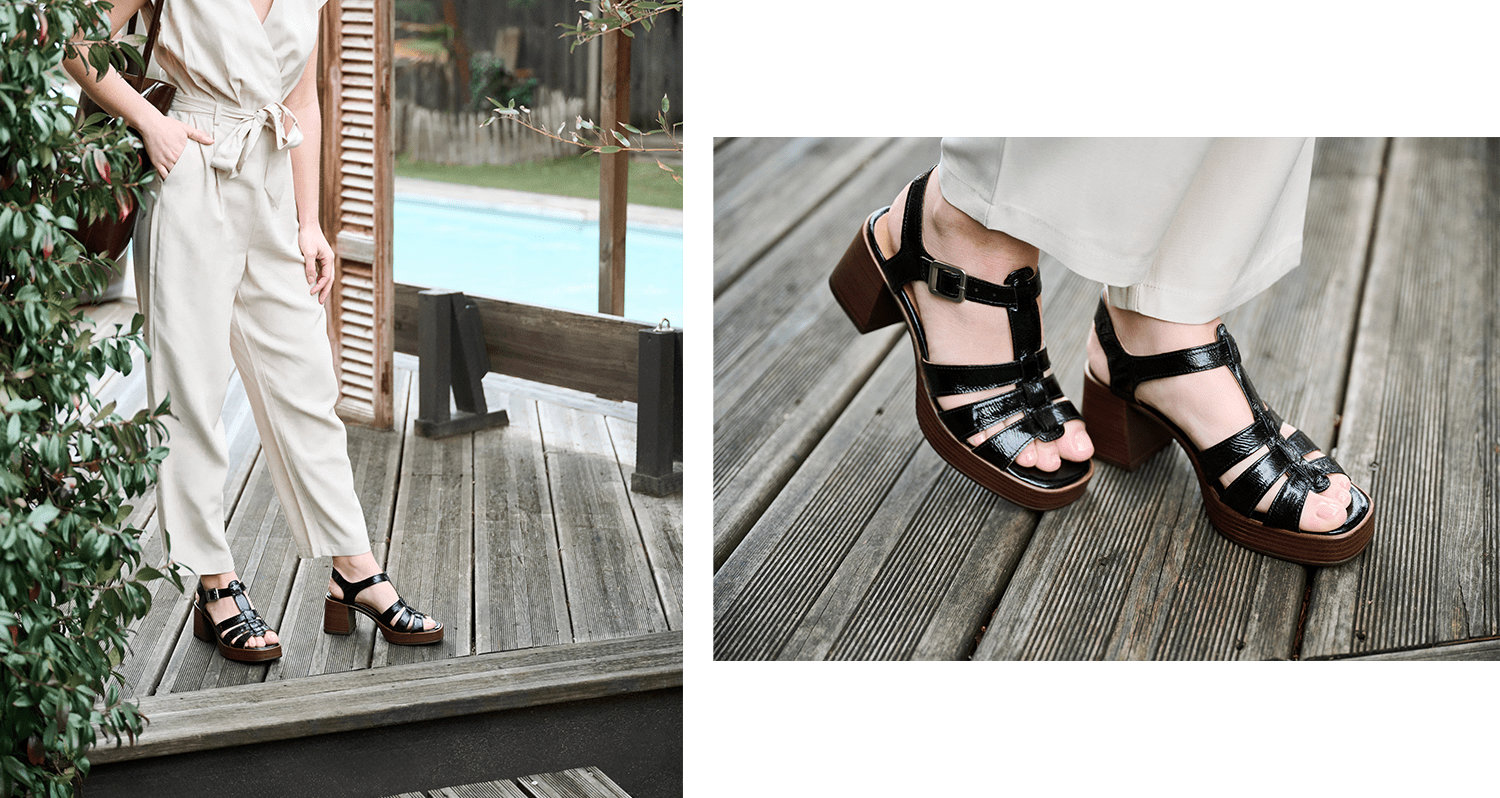 sandales a talon vernies noires sia adige