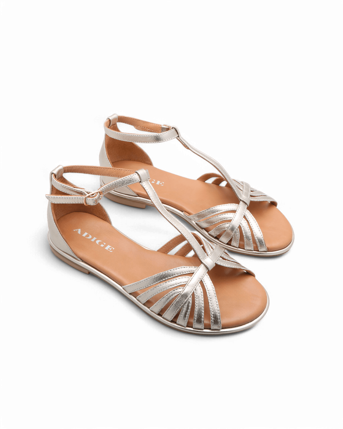 Sandales dorées femme Aman adige