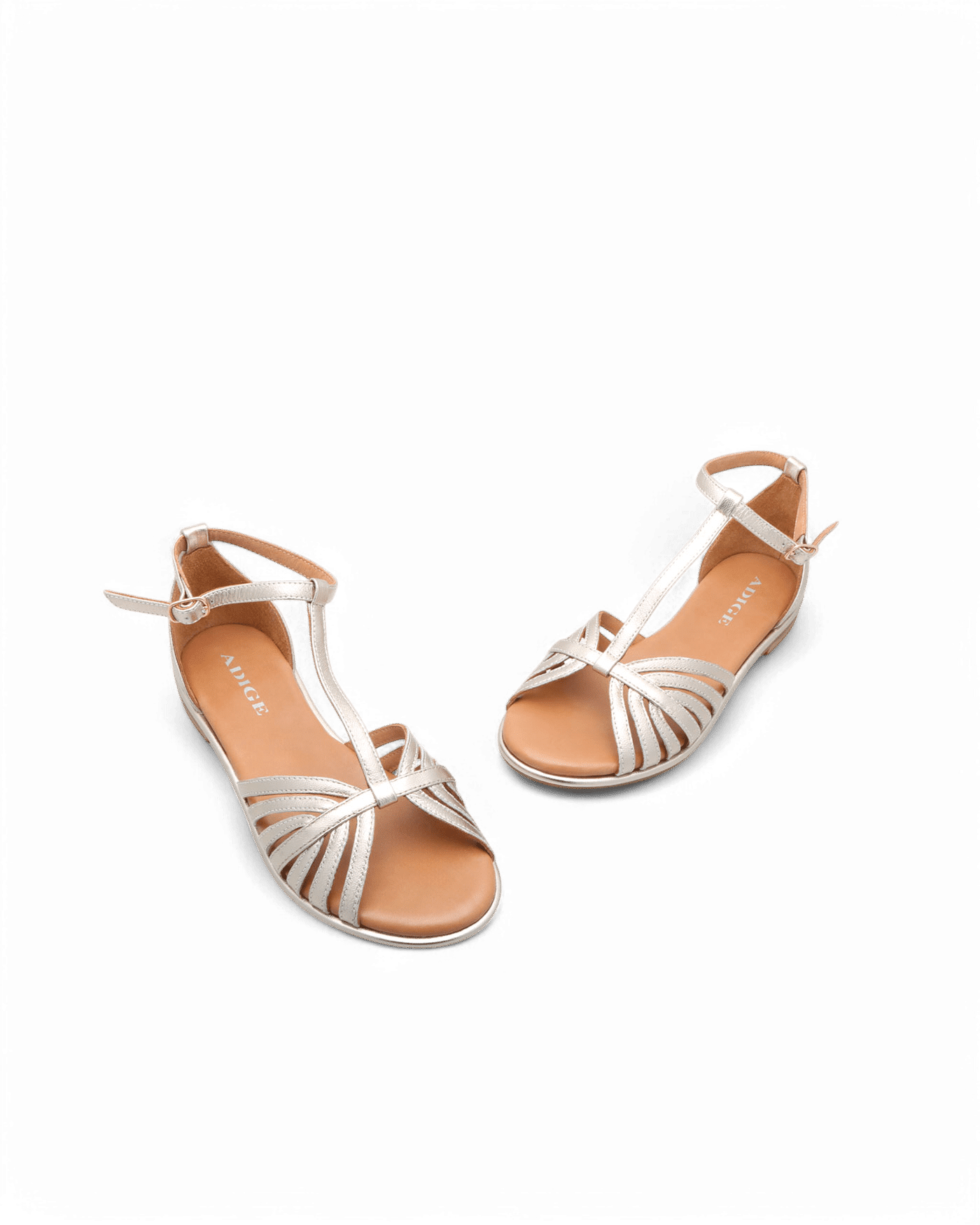 Sandales dorées femme Aman adige