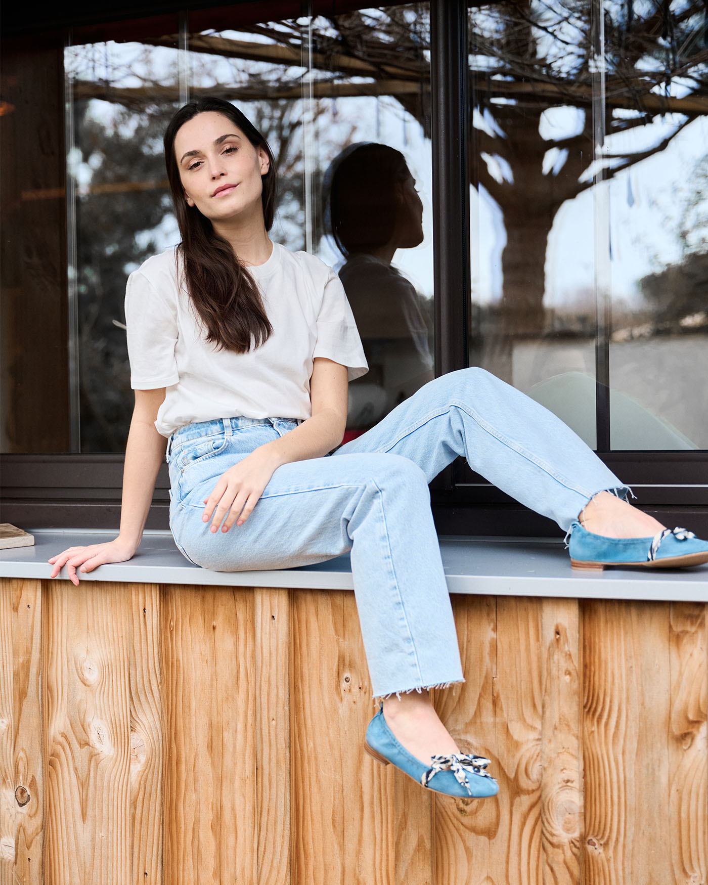 Ballerine noeud bleue Lorie adige