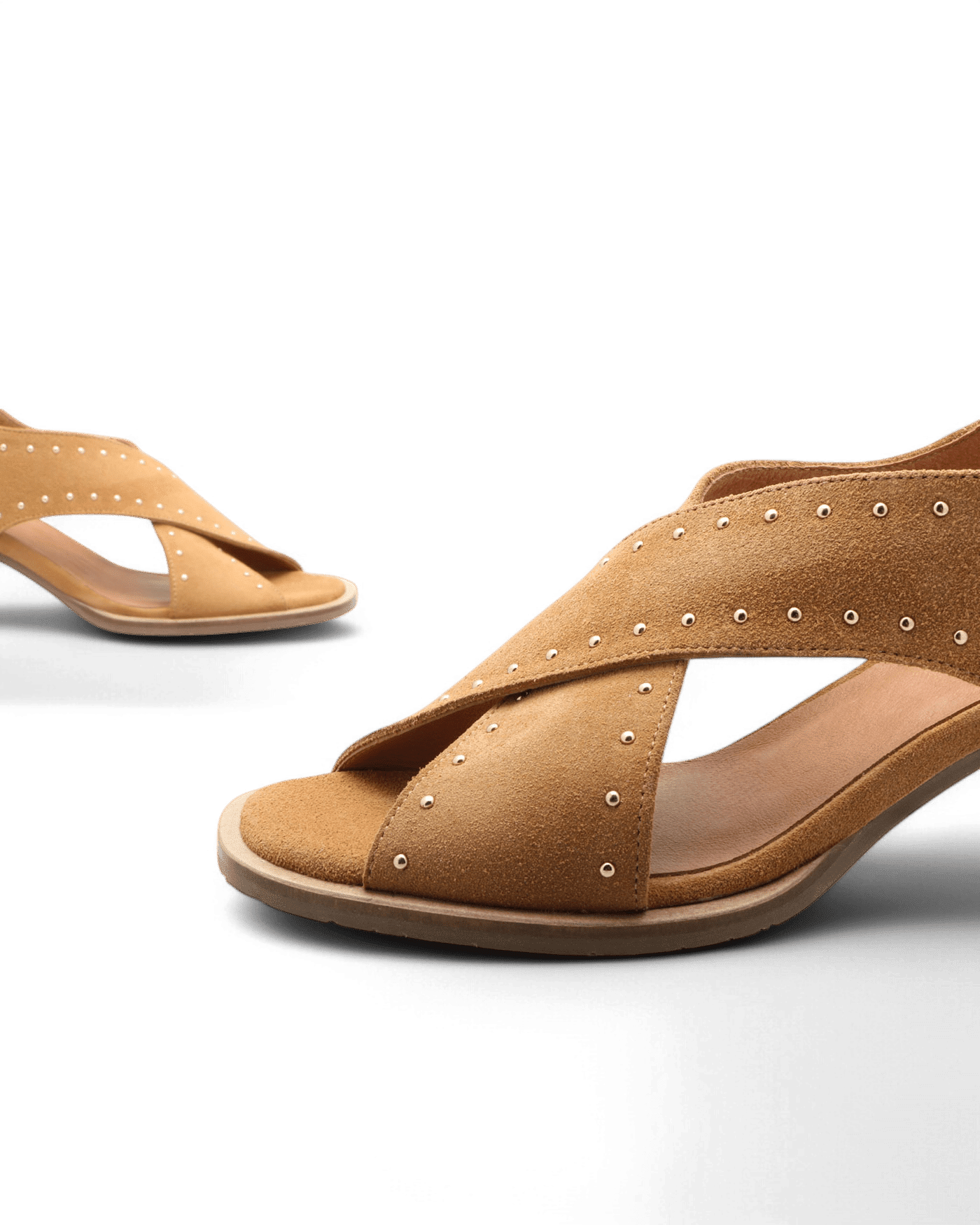 Sandales brides croisées camel Romy adige