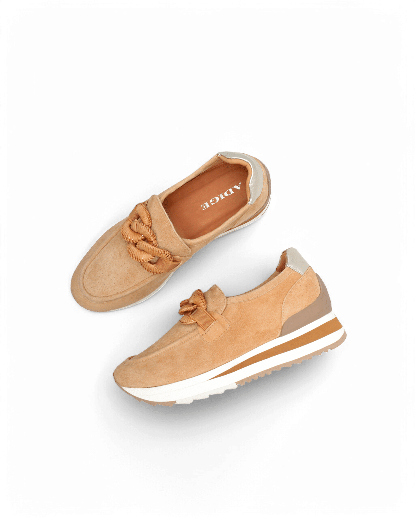 Basket femme velours camel Xena adige