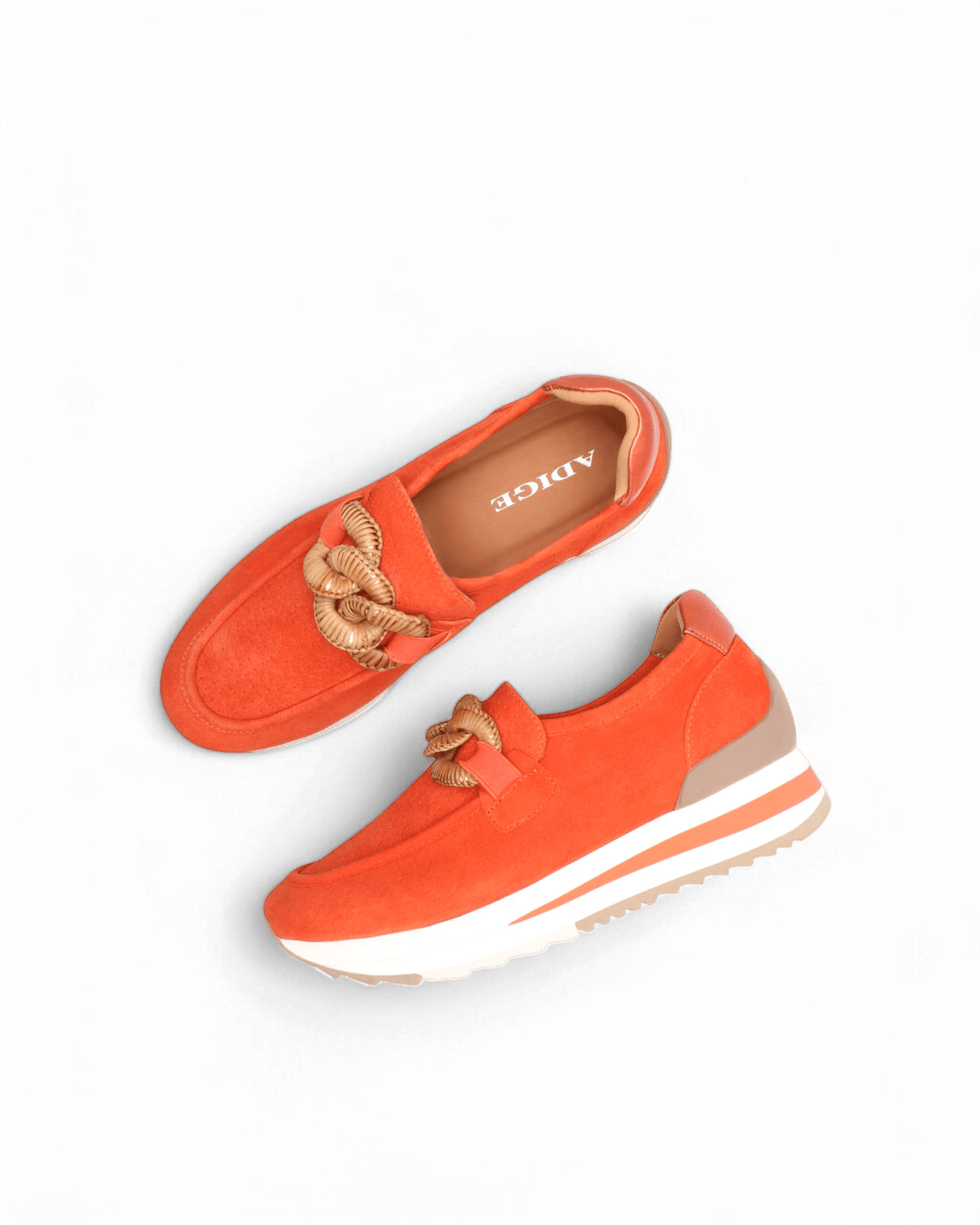 Basket femme velours orange Xena adige